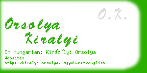 orsolya kiralyi business card